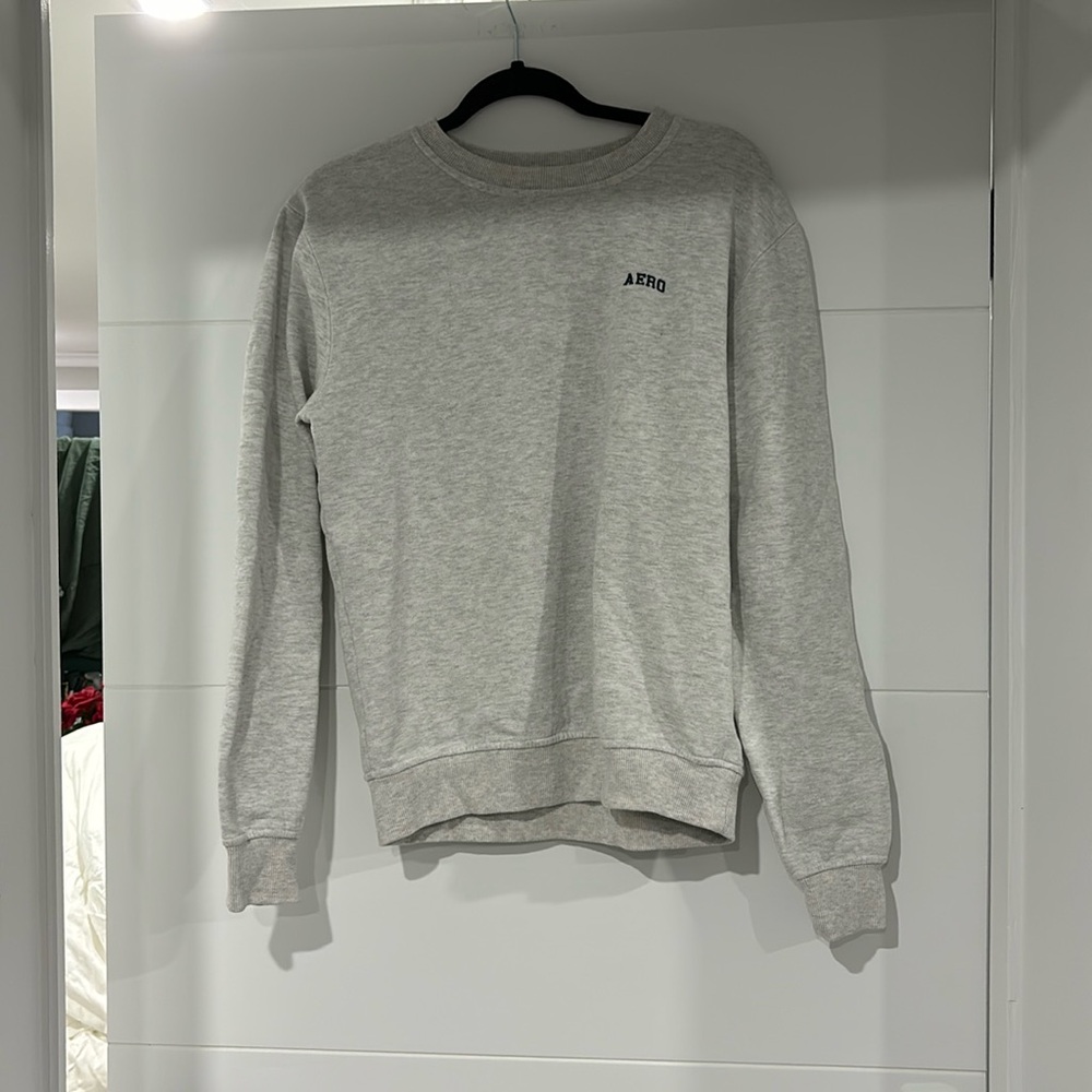 AEROPOSTALE men’s grey fleece crew neck